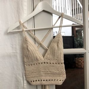 Bohemian Crochet Crop Top Handmade